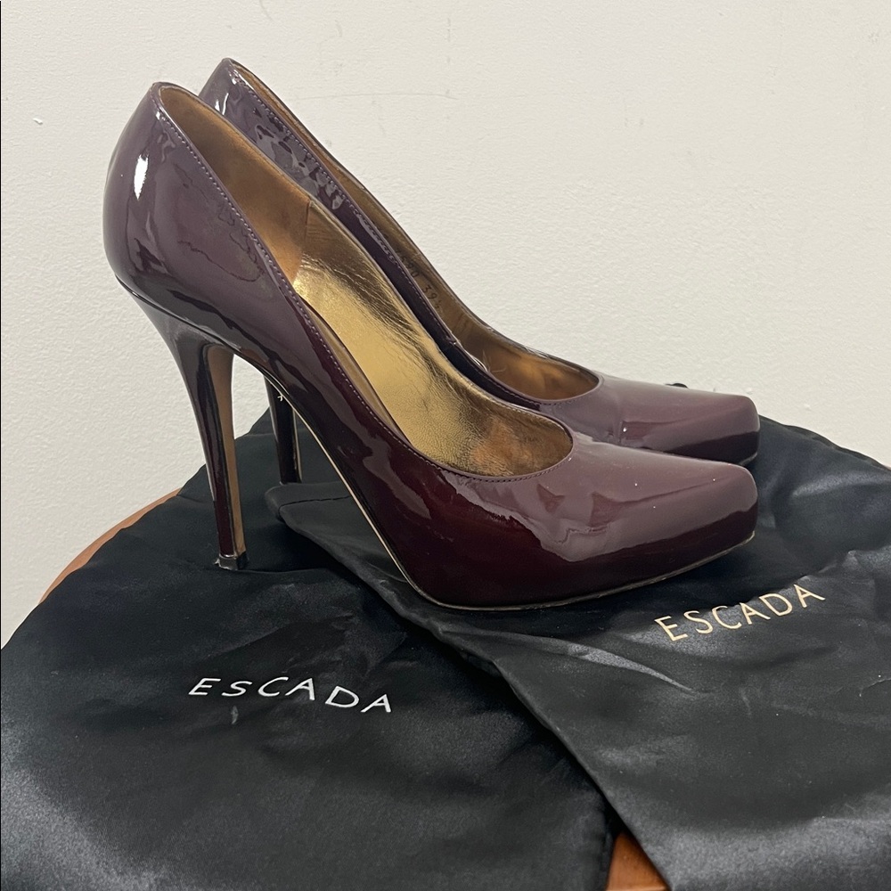 Escada Deep Burgundy Patent Heels